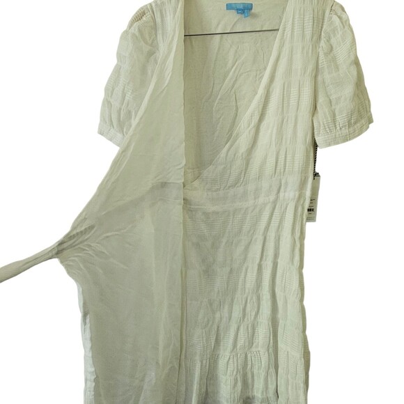 DRAPER JAMES Dress White Mini Wrap M Puff Sleeve‎ NWT - Picture 5 of 5